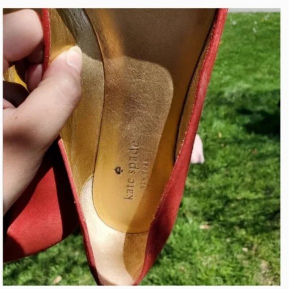 kate spade red telly pretzel flats shoes size 7.5 great condition - Picture 4 of 5